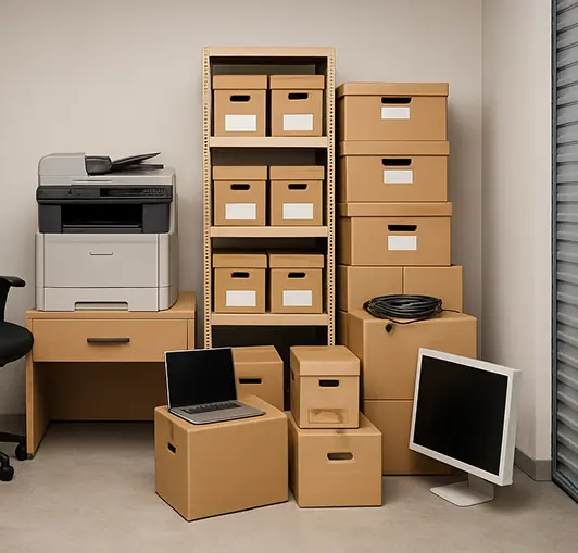 Intérieur d'un box de stockage sécurisé Securebox pour professionnels